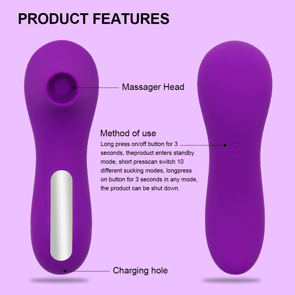 Succionador de clítoris femenino, vibrador de succión de Vagina, estimulador de vacío de pezón