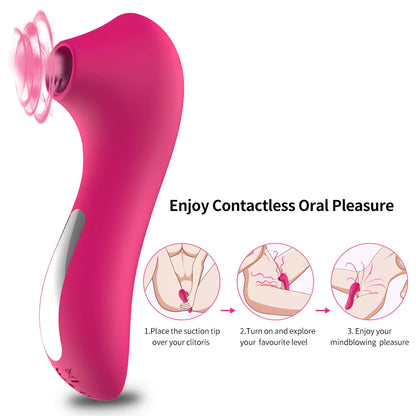 Succionador de clítoris femenino, vibrador de succión de Vagina, estimulador de vacío de pezón