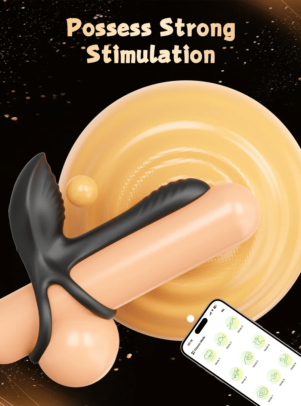 Anillo vibratorio para pene con Control por aplicación