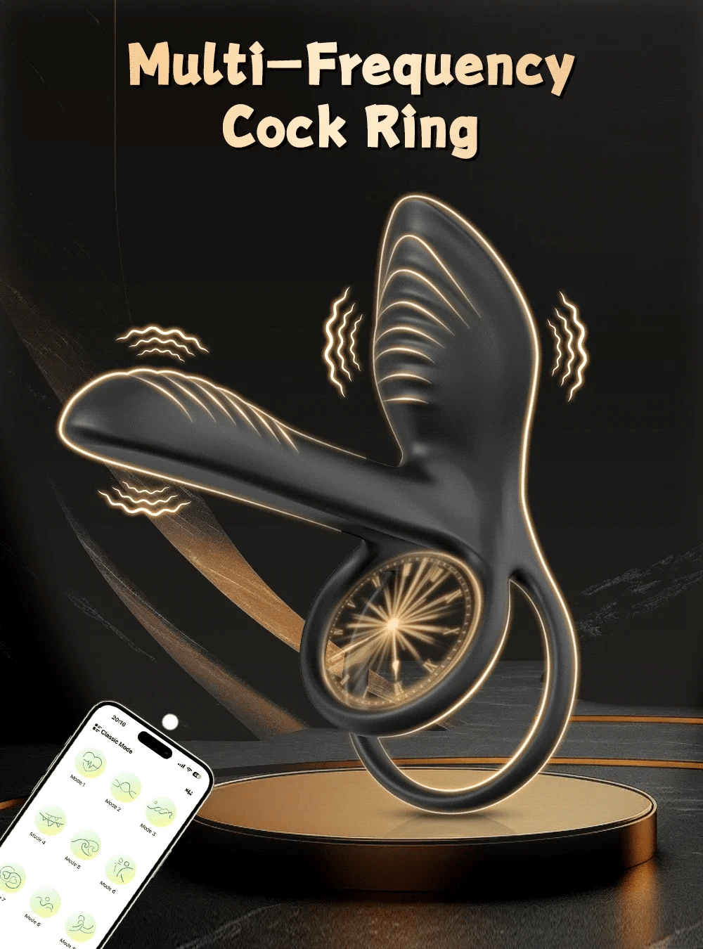 Anillo vibratorio para pene con Control por aplicación