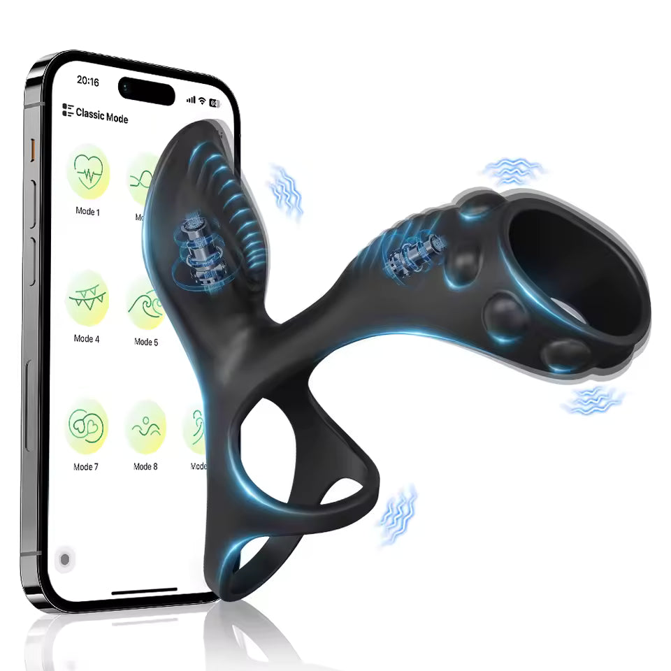 Anillo vibratorio para pene con Control por aplicación,