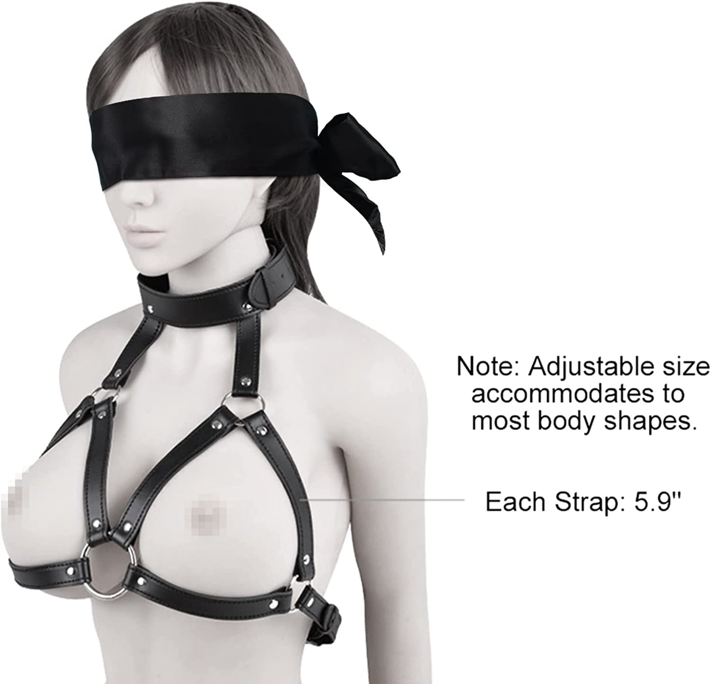 Arnés de pecho abrazadera para el cuello y Abrazadera para pezón - Sex Shop 502
