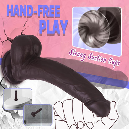 Consolador realista de 8 pulgadas de largo, suave y flexible, juguete sexual con fuertes ventosas para mujeres y hombres, juguete de estimulación del punto G, pene falso realista para juego anal - Sex Shop 502