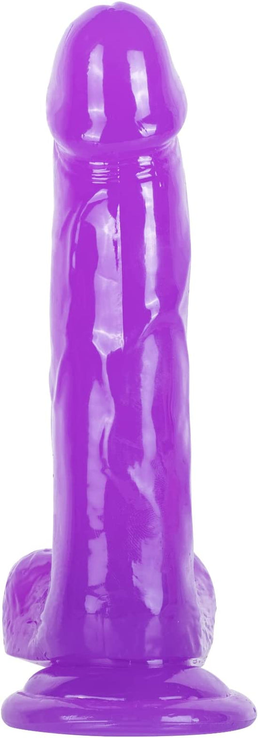 Consoladores realistas que se sienten como la piel, consolador transparente de 7.3 pulgadas con ventosa para jugar con las manos libres - Sex Shop 502