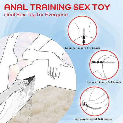 Cuentas anales vibratorias de silicona líquida ultrasuave de 14.4 pulgadas, recargable largo y flexible, tapón vibratorio para próstata con 10 modos de vibración, juguete anal, juguetes - Sex Shop 502