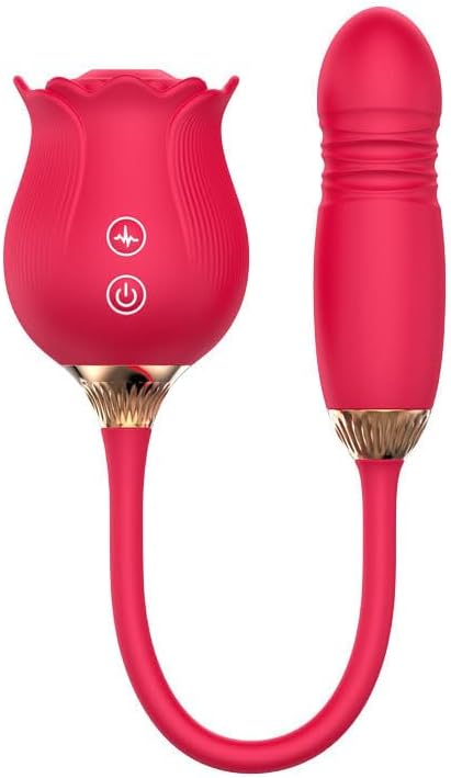 Estimulador sexual de rosas 2 en 1 para mujer con 12 lenguas lamer y 12 empujes, vibrador de punto G, vibrador de succión para lengua, juguetes sexuales para adultos - Sex Shop 502