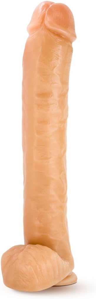 Health - Consolador realista extra largo de 14 pulgadas, 2.5 pulgadas de grosor, ventosa resistente para jugar con manos libres, juguetes sexuales para adultos de tamaño gigante para mujeres para hombres, color beige - Sex Shop 502