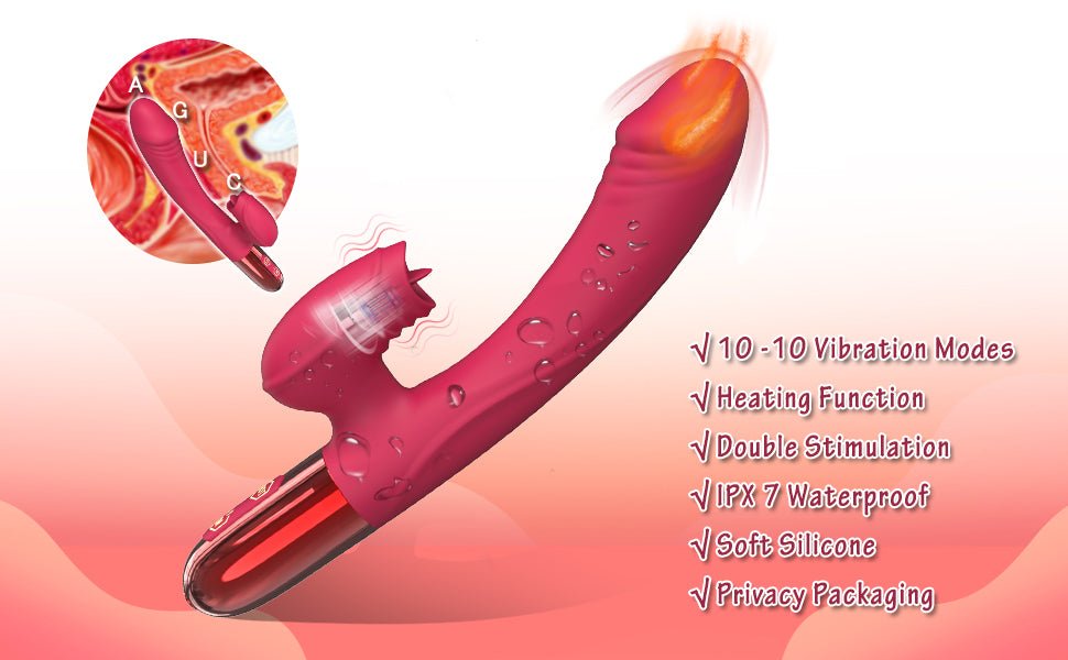 Juguetes sexuales para mujeres, vibrador para mujeres, herramientas sexuales para hembra, conejo de calefacción, consolador para adultos, estimulador de clítoris de punto G, 10 modos potentes con lamer, silicona suave impermeable - Sex Shop 502