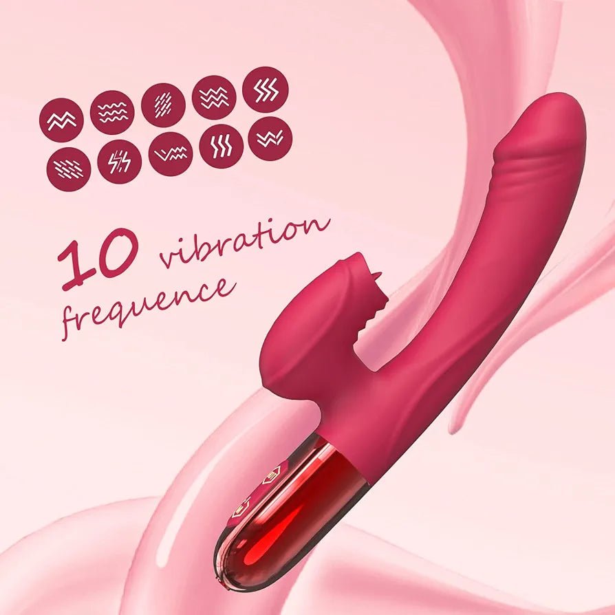 Juguetes sexuales para mujeres, vibrador para mujeres, herramientas sexuales para hembra, conejo de calefacción, consolador para adultos, estimulador de clítoris de punto G, 10 modos potentes con lamer, silicona suave impermeable - Sex Shop 502