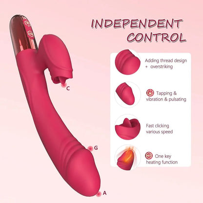 Juguetes sexuales para mujeres, vibrador para mujeres, herramientas sexuales para hembra, conejo de calefacción, consolador para adultos, estimulador de clítoris de punto G, 10 modos potentes con lamer, silicona suave impermeable - Sex Shop 502