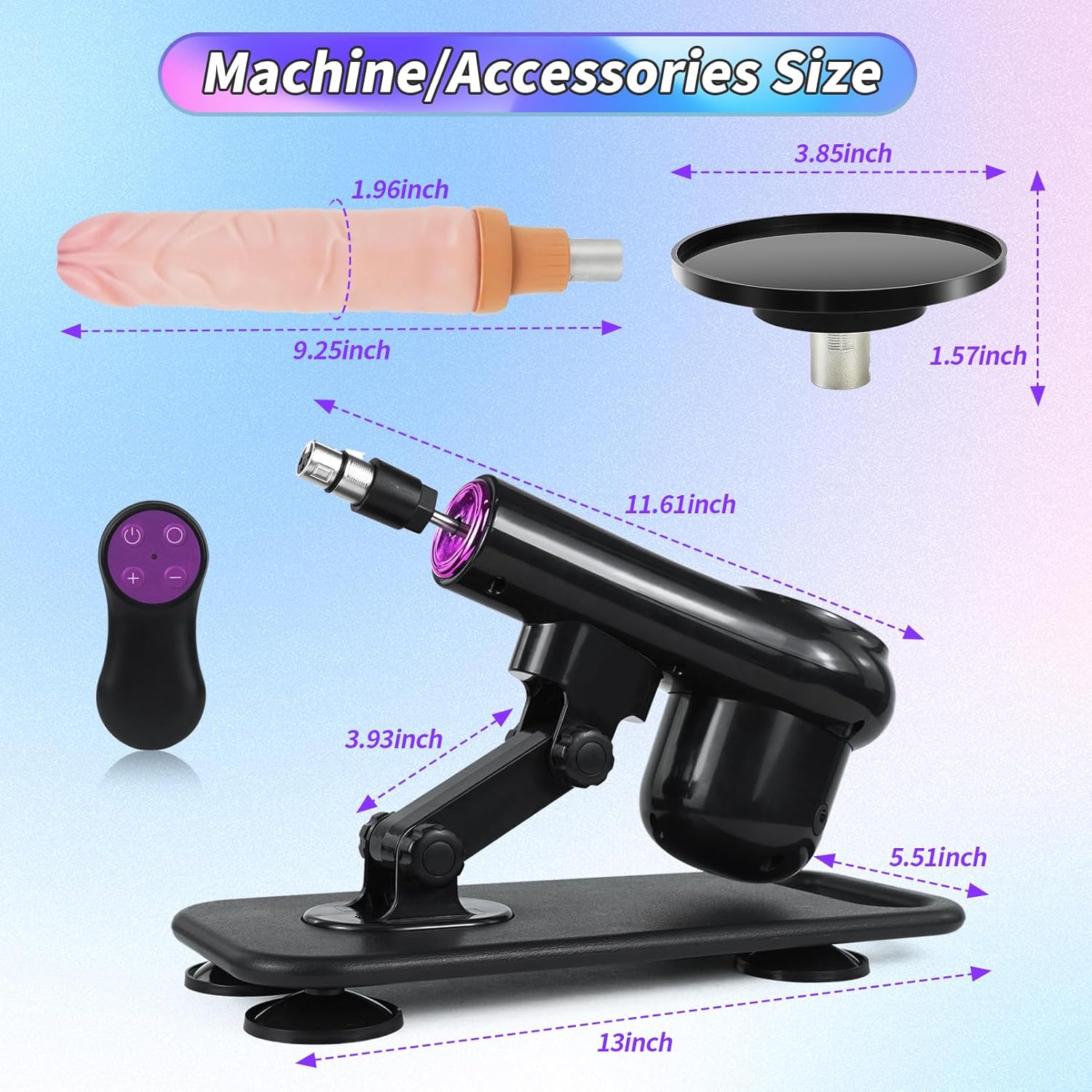 Máquina sexual, máquina sexual de empuje automática para mujeres y hombres, máquina de amor con conector 3XLR con consolador y accesorios de ventosa, control remoto, máquina de consolador ajustable - Sex Shop 502