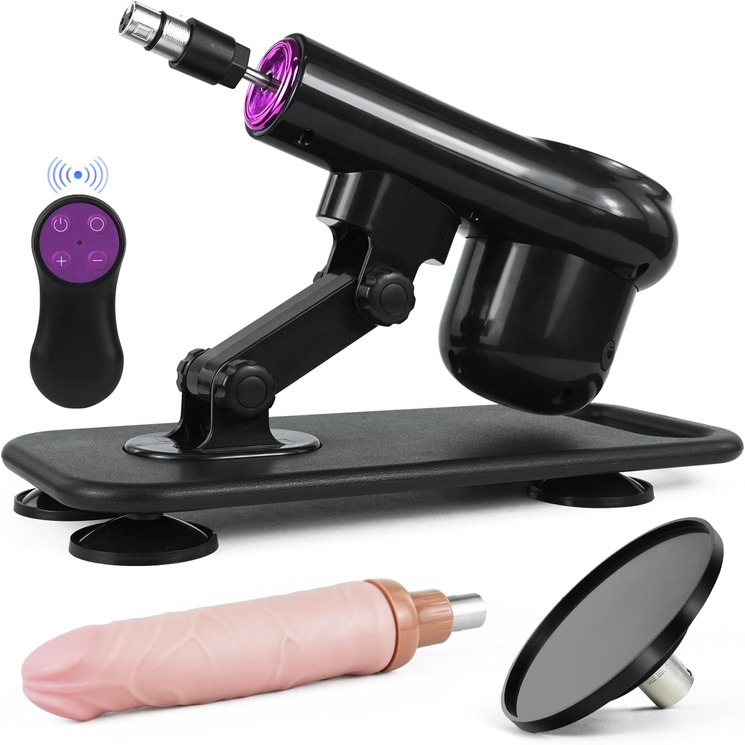 Máquina sexual, máquina sexual de empuje automática para mujeres y hombres, máquina de amor con conector 3XLR con consolador y accesorios de ventosa, control remoto, máquina de consolador ajustable - Sex Shop 502