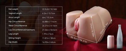 Muñeca sexual masculina de 22.3 libras, réplica 1:1 de silicona sexual, masturbador masculino con vagina apretada realista 3D y canal anal para hombres - Sex Shop 502