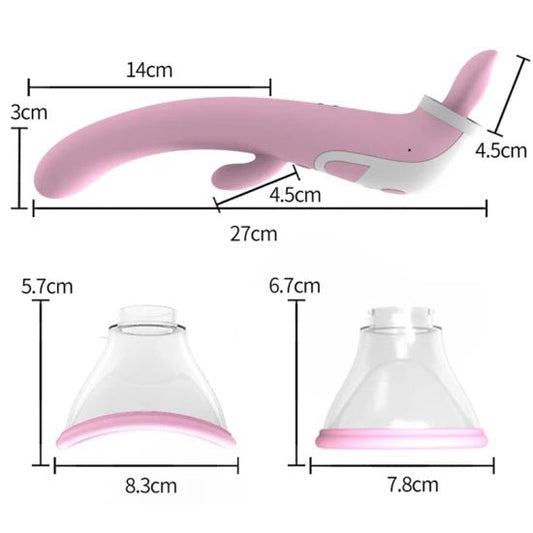 Succionador de clitoris y vagina, estimulador de lengua, con vibración, doble juguete para insertar y estimular clitoris y punto G - Sex Shop 502