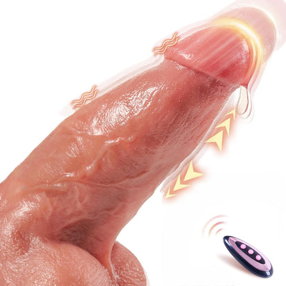 Vibrador de empuje grueso de 3 pulgadas de diámetro, enormes consoladores realistas con vibración de empuje para juego anal avanzado del punto G, juguete sexual gigante de silicona para mujeres y hombres - Sex Shop 502