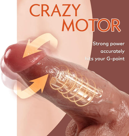 Vibrador de empuje grueso de 3 pulgadas de diámetro, enormes consoladores realistas con vibración de empuje para juego anal avanzado del punto G, juguete sexual gigante de silicona para mujeres y hombres - Sex Shop 502