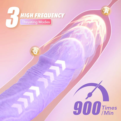 Vibrador de empuje realista para mujeres, 10 modos de vibración y 3 modos de empuje, juguetes sexuales de 9 pulgadas, estimulador anal del clítoris punto G, consoladores de silicona para adultos, - Sex Shop 502